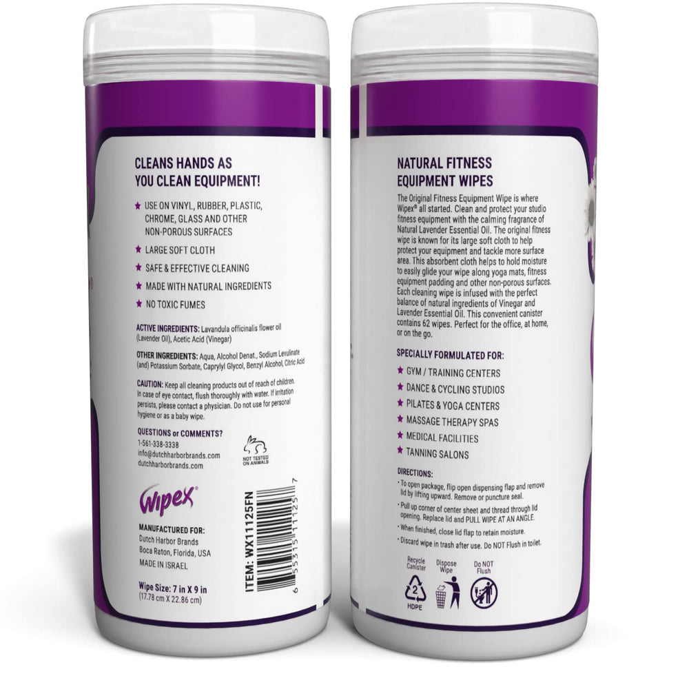 Mats cleaning action with Wipex wipes removing sweat and grime from gym surfaces