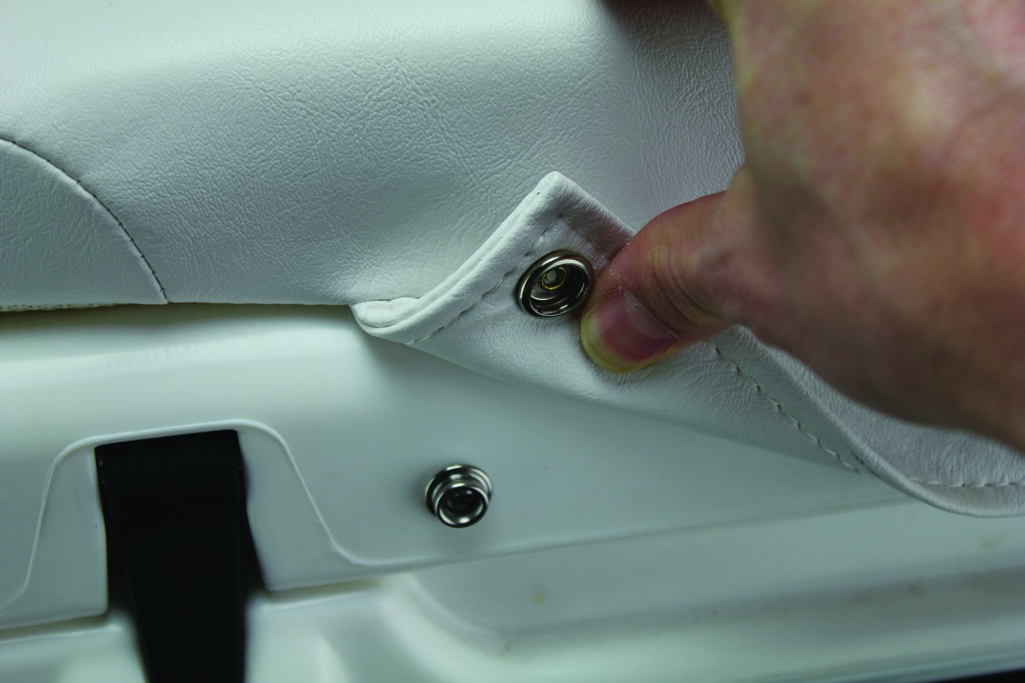 Wise cushion mesh panel helps expel moisture for drier seating.
