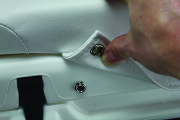 Wise cushion mesh panel helps expel moisture for drier seating.