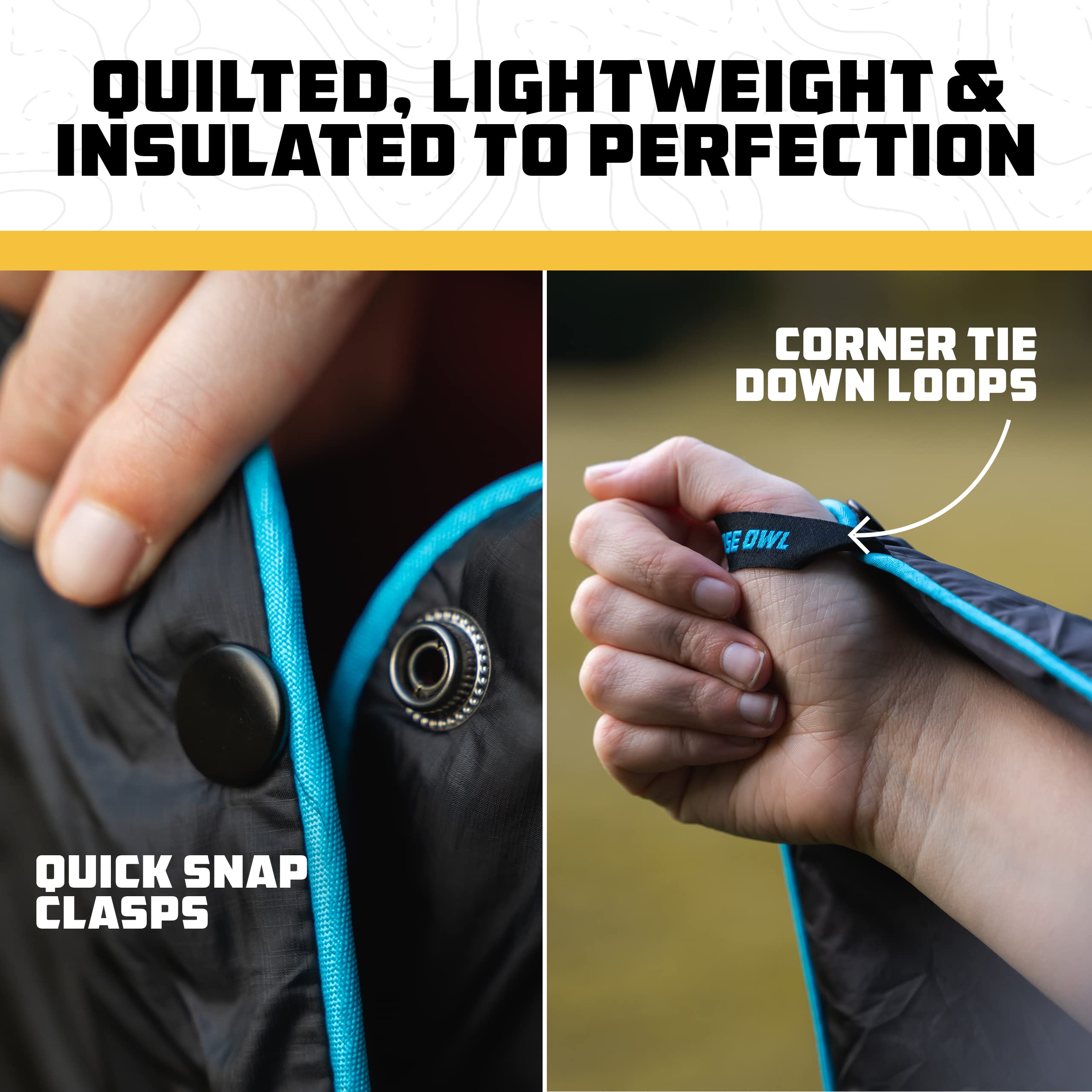 Wise Owl Outfitters packable blanket folded into a compact travel roll