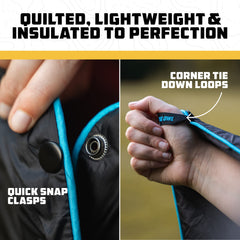 Wise Owl Outfitters packable blanket folded into a compact travel roll