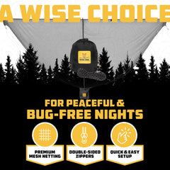 Wise Owl Outfitters hammock bug net in use demonstrates airflow while keeping bugs out