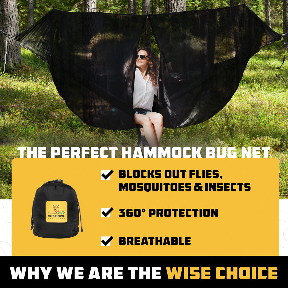 Wise Owl Outfitters hammock bug net stars visible through mesh during clear nights