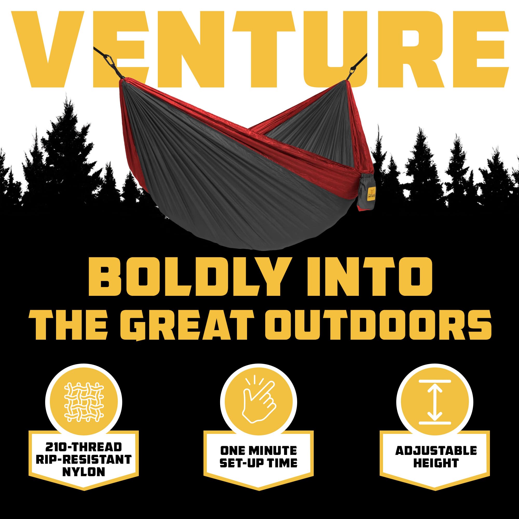 Wise Owl Outfitters hammock carabiners illustrate sturdy hardware supporting 400 lb capacity