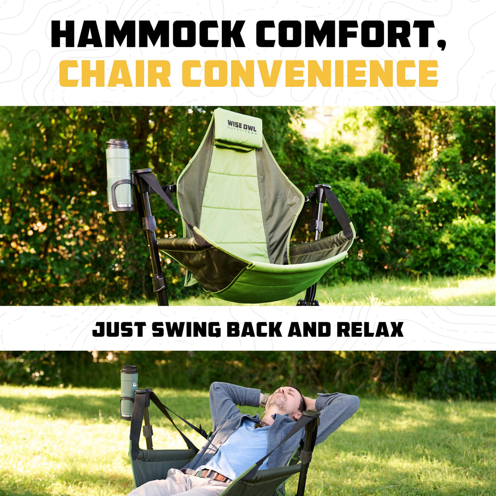 Wise Owl Hammock Chair demonstrates 300 lb capacity and sturdy frame