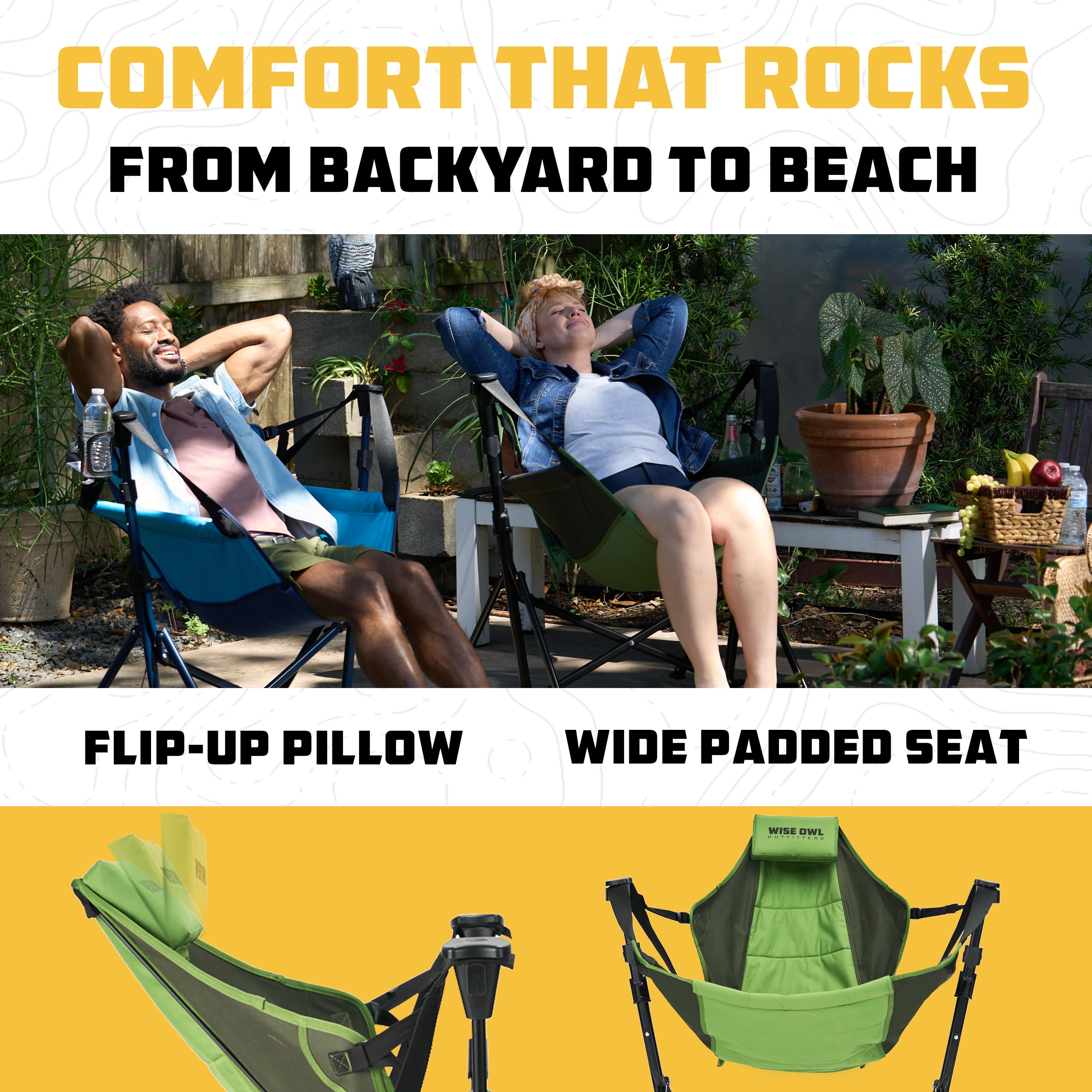 Wise Owl Hammock Chair on the beach for casual lounging