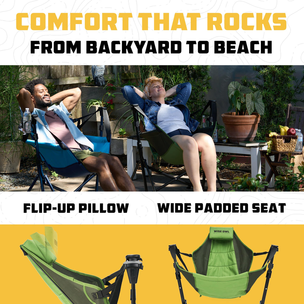 Wise Owl Hammock Chair on the beach for casual lounging