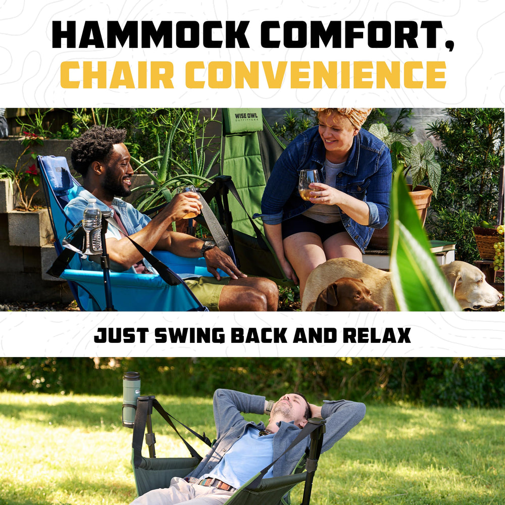 Wise Owl Outfitters Hammock Chair built-in cup holder keeps drinks handy