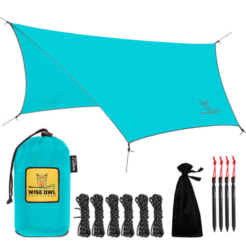 Wise Owl Outfitters hammock rain fly packed compactly for travel shelter