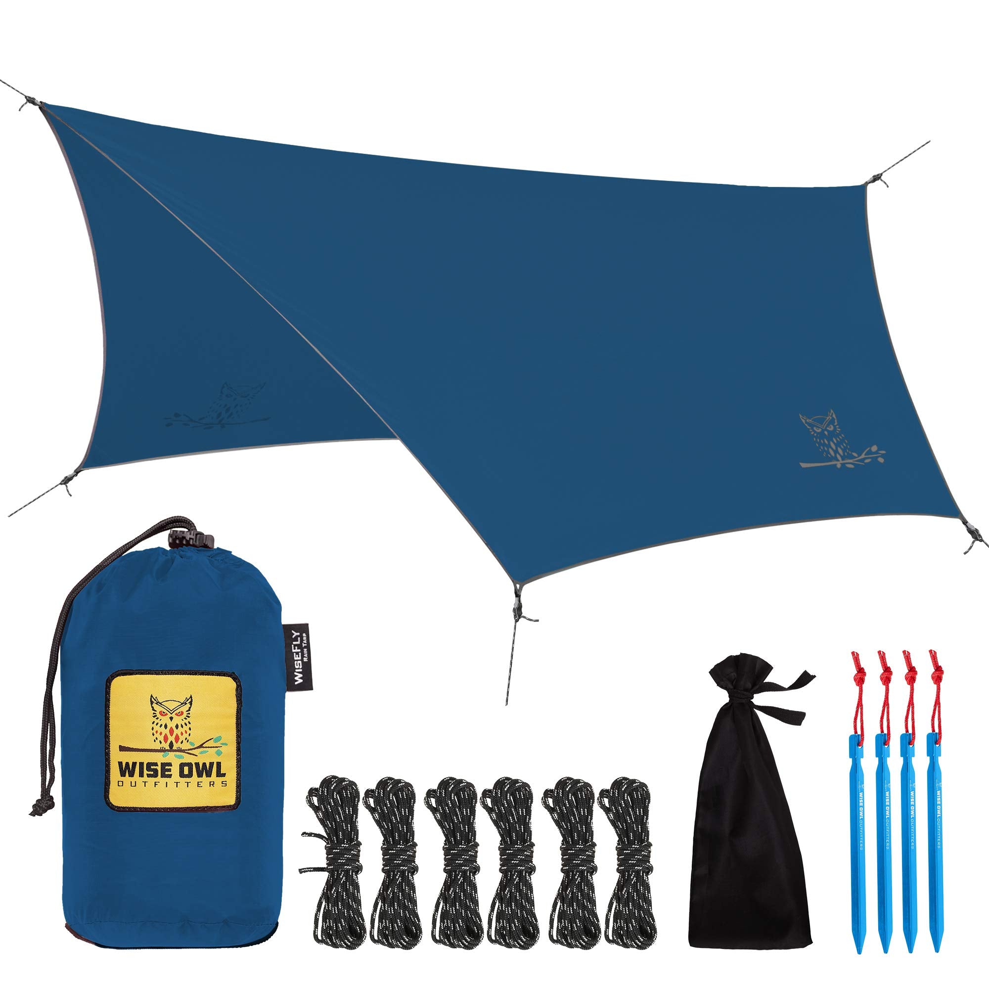 Wise Owl Outfitters hammock rain fly setup for hammock camping
