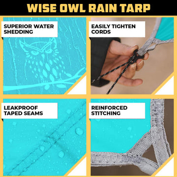 Wise Owl Outfitters 11x9 ft rain fly offers ample hammock coverage