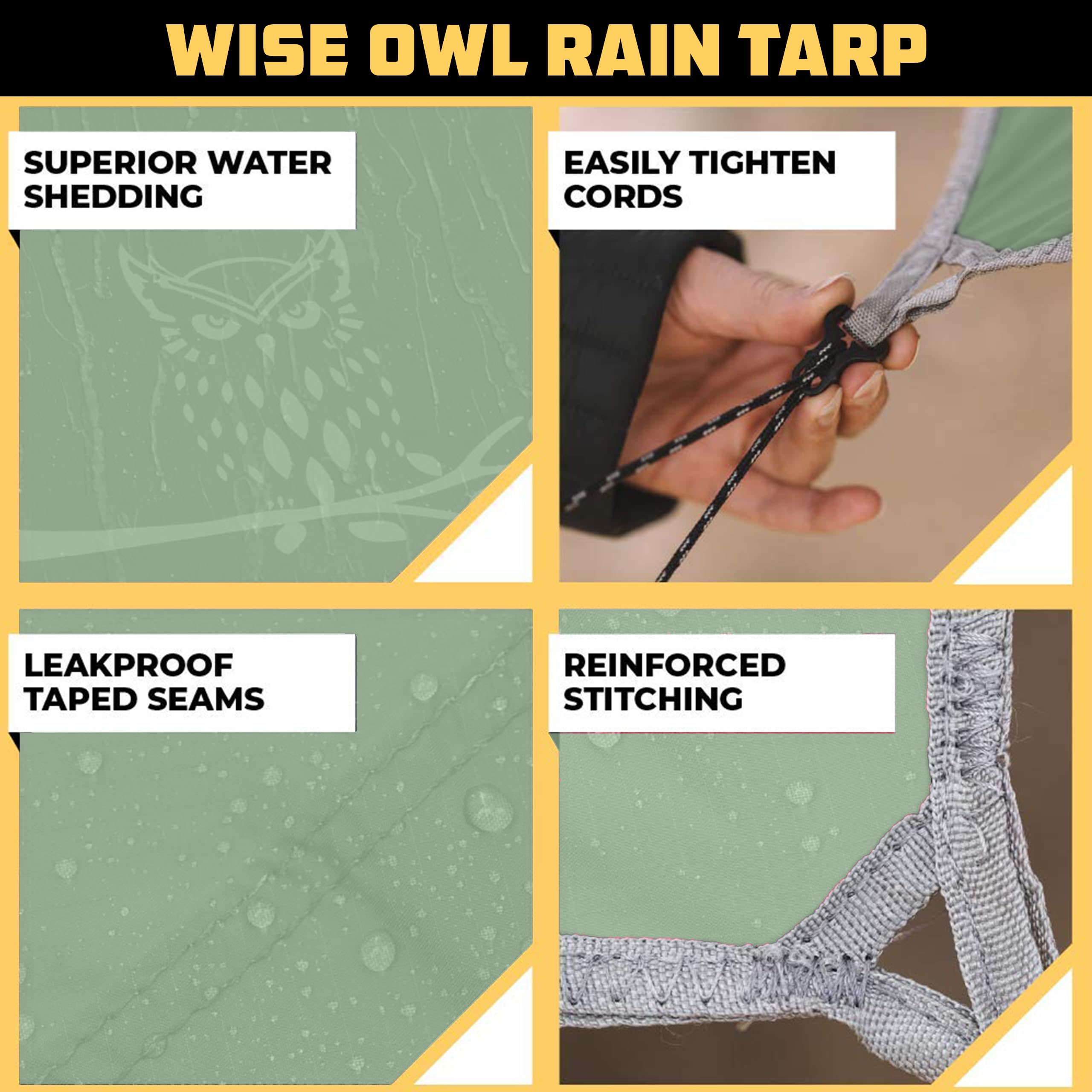 Wise Owl Outfitters stake pouch keeps lines organized during setup.