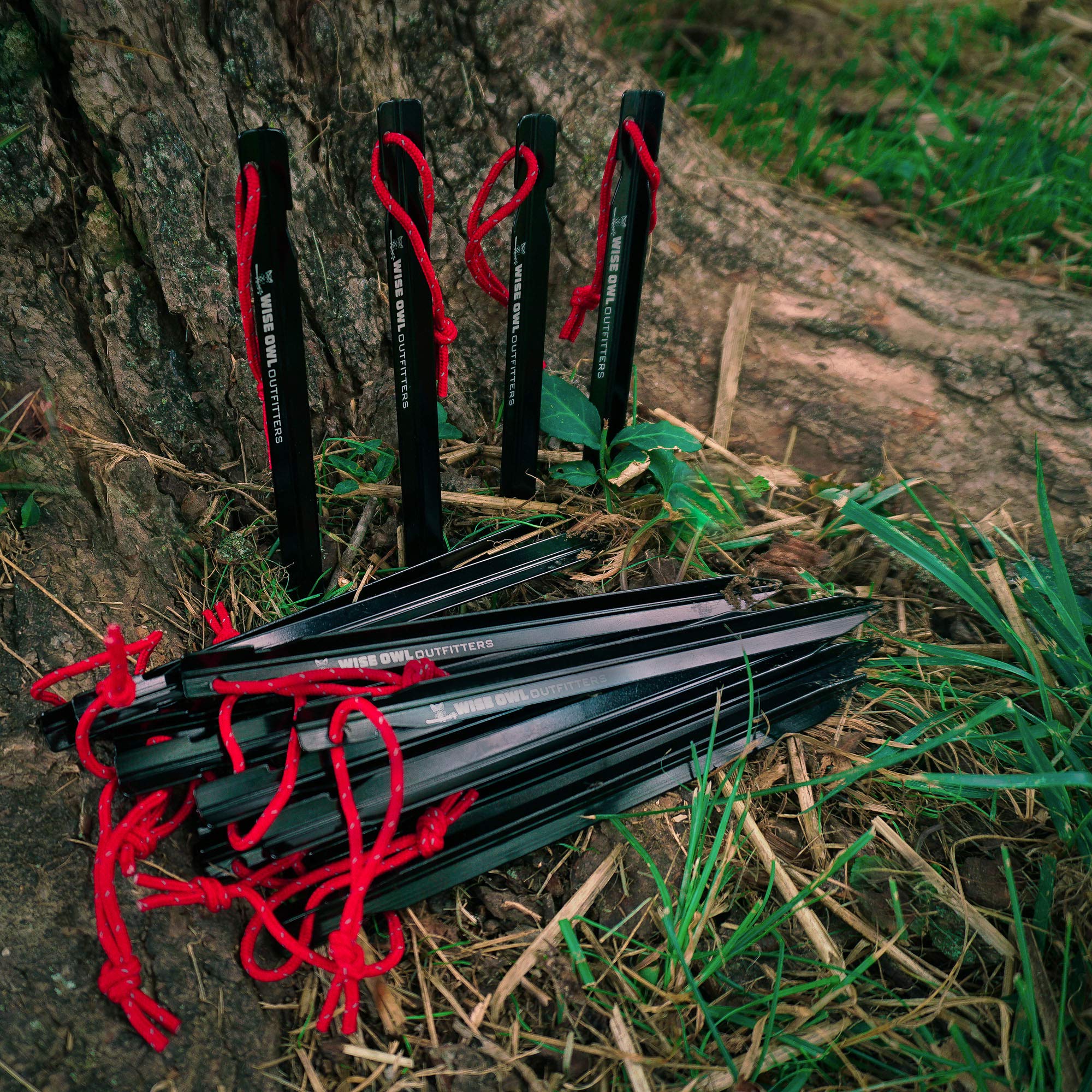Wise Owl Outfitters compact stake bag keeps gear organized after camping.
