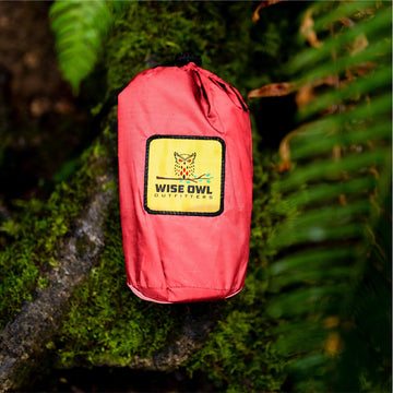 Wise Owl Outfitters travel tarp pack ready for camping trips.