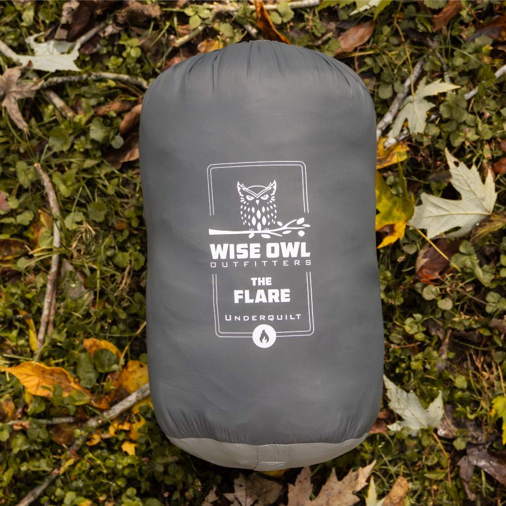 Wise Owl Outfitters underquilt with adjustable tighteners for a snug fit
