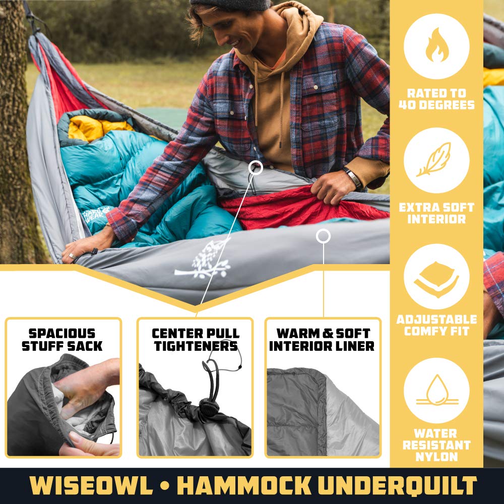 Wise Owl Outfitters underquilt water-resistant coating protecting from dampness
