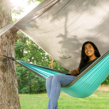 Wise Owl travel-friendly tarp packs small for minimalist packs and car trips.
