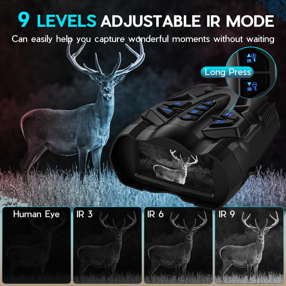 WISHBETY 4K night vision goggles 10x zoom captures distant details.