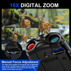 Wishbety night vision goggles shows the 3-5 inch screen for easy on site viewing.