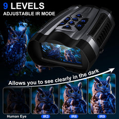 Wishbety night vision goggles zoom display demonstrates 16x digital zoom in action.