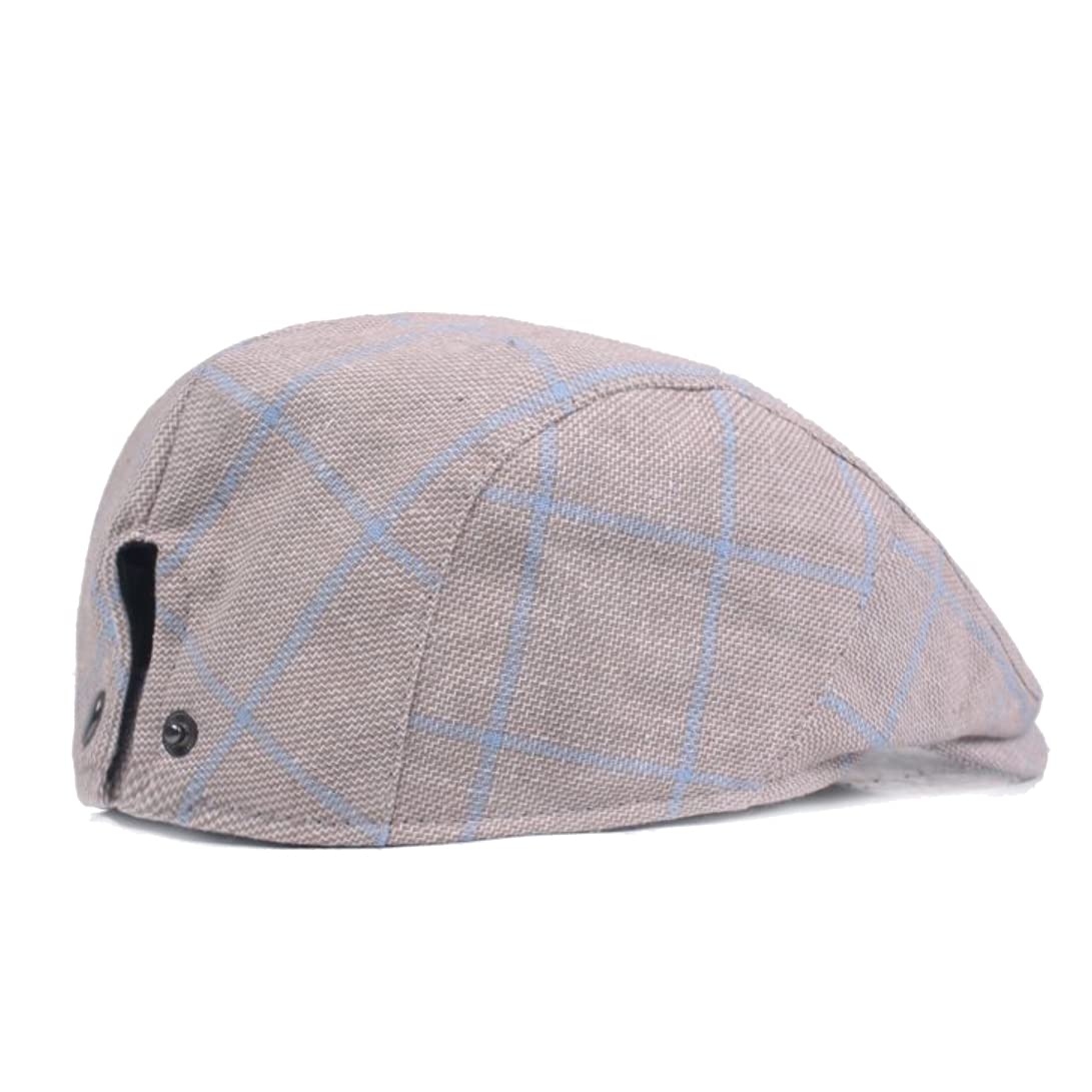 WITHMOONS beige Newsboy hat, back adjustable, customizable fit.