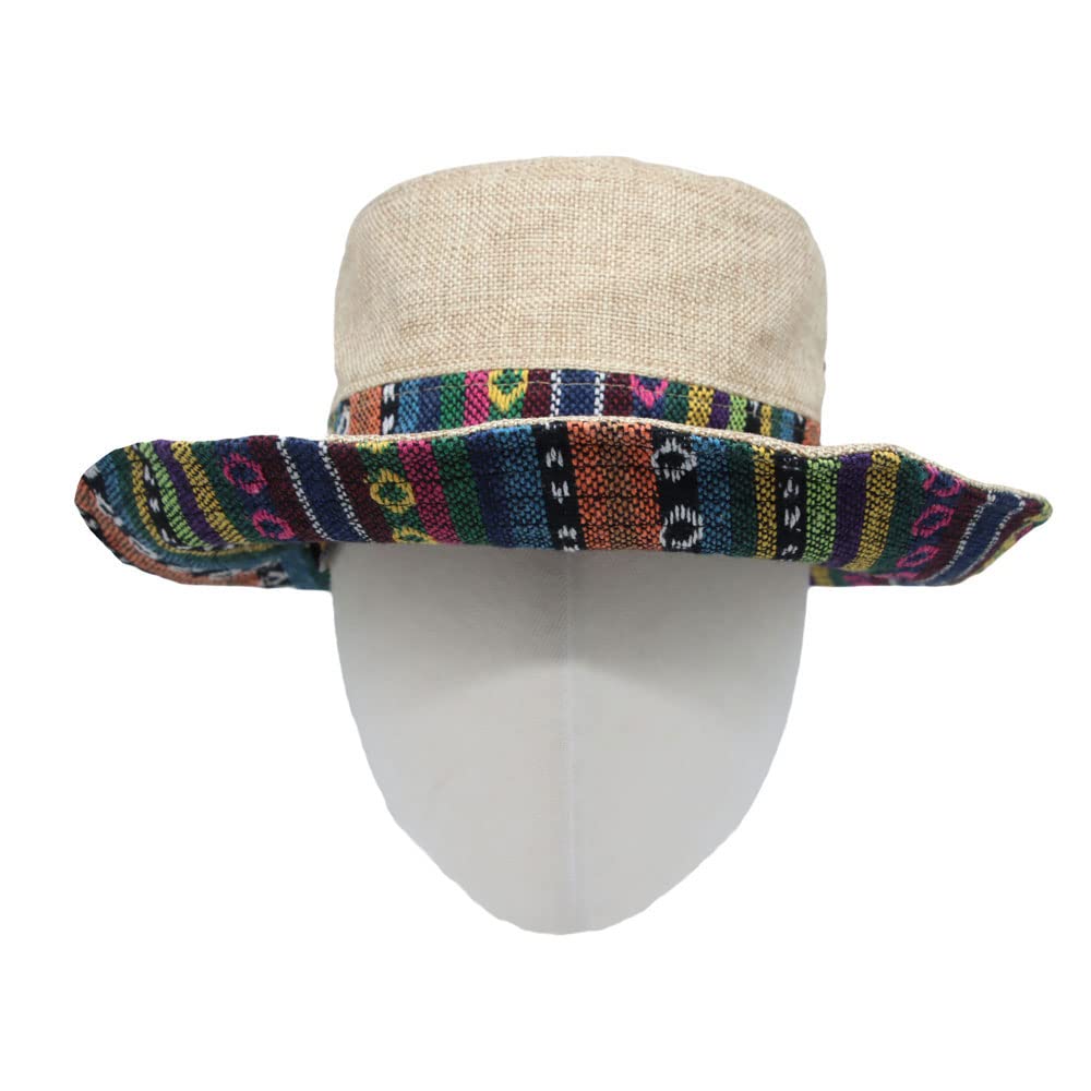 Collapsible beige Boonie hat folds flat for travel