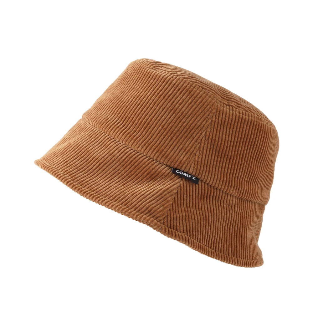 WITHMOONS corduroy bucket hat beige side angle ideal for sun protection on hikes
