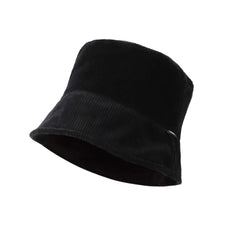 WITHMOONS corduroy bucket hat Black front view, ideal for outdoor daily wear.