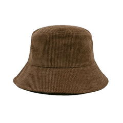 WITHMOONS corduroy bucket hat in brown, ideal for sun protection on outdoor adventures.