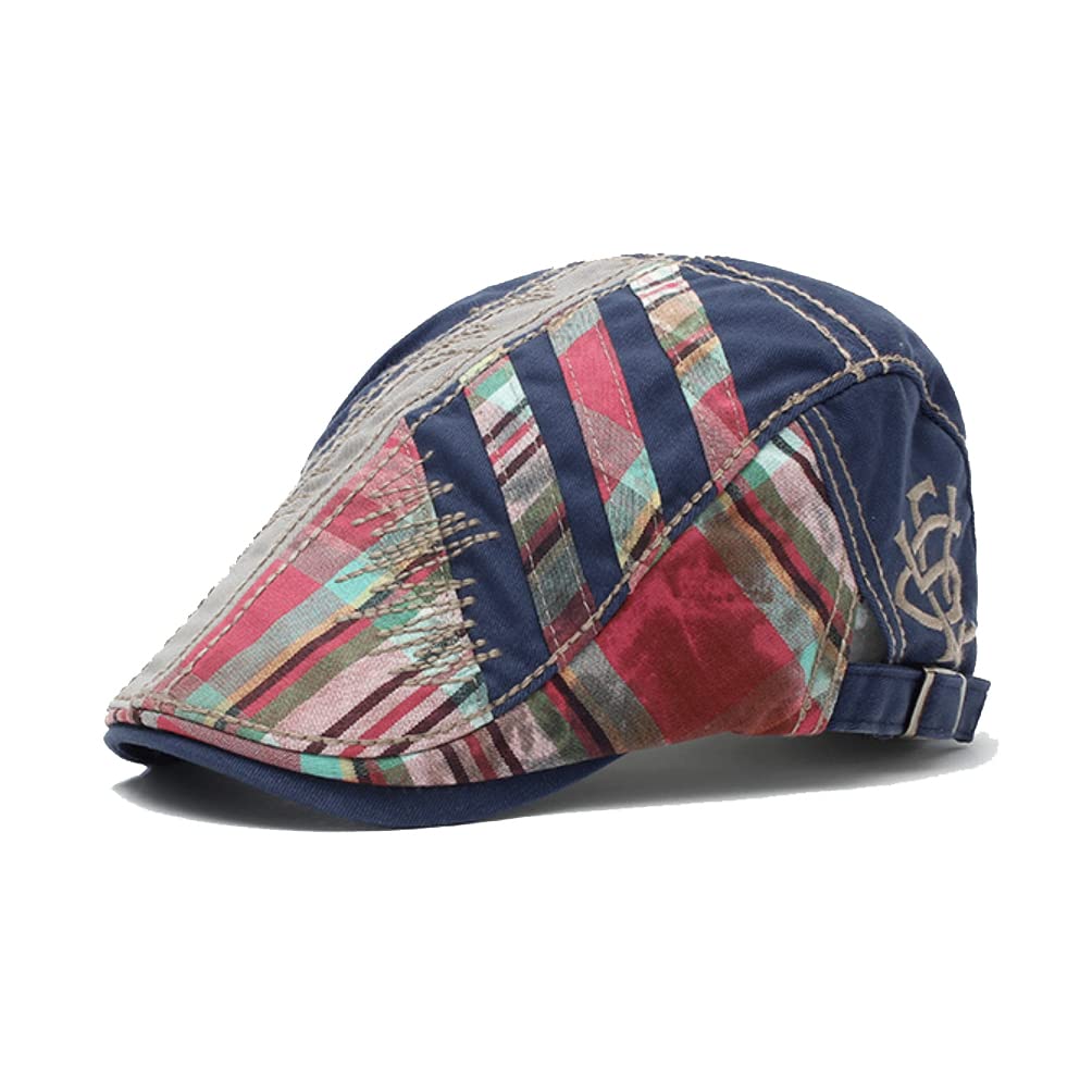 WITHMOONS cotton patchwork beret navy for versatile outdoor casual wear.