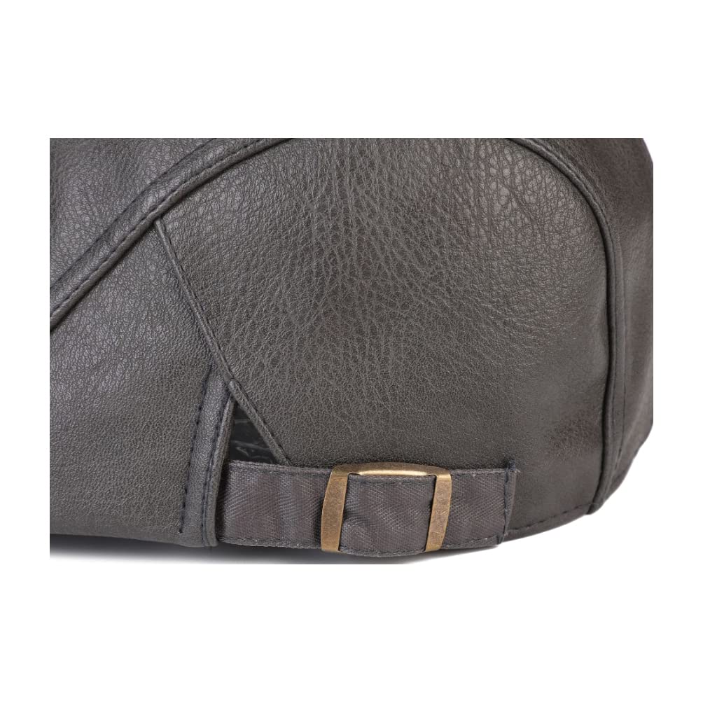 WITHMOONS Ivy Flat Cap grey adjustable-strap highlights versatile wear options