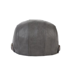 WITHMOONS Ivy Flat Cap grey texture detail emphasizes durable faux leather finish