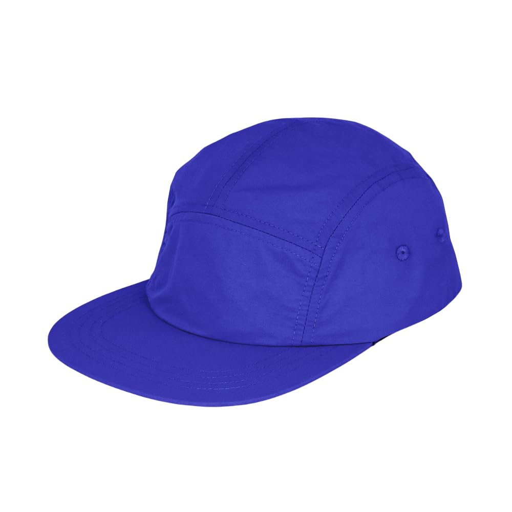 WITHMOONS Low Profile 5 Panel Hat blue front view, lightweight outdoor companion.