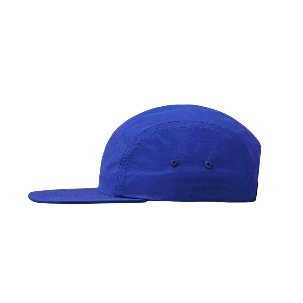 WITHMOONS Low Profile 5 Panel Hat blue side view, breathable comfort for all-day wear.