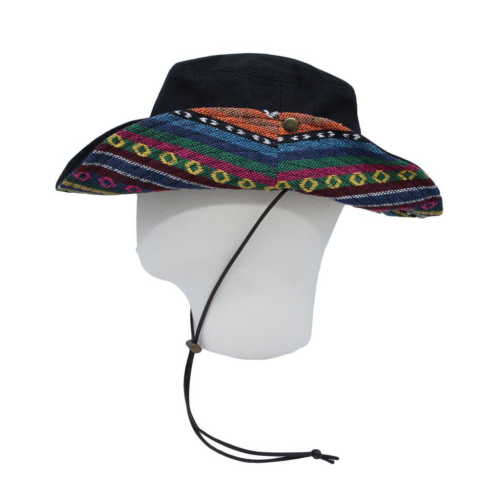 WITHMOONS hat close-up shows durable polyester fabric texture.