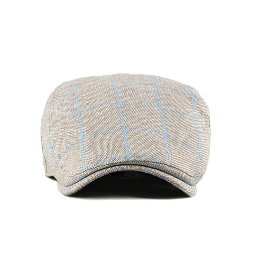 WITHMOONS unisex beige Newsboy cap, side view, complements outdoor looks.
