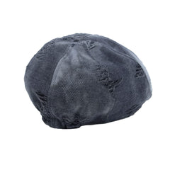 WITHMOONS vintage cabbie cap grey, back view with stretch band