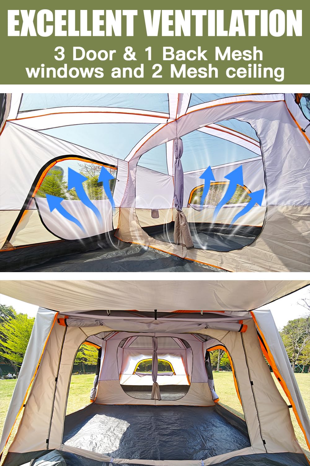 WithStar tent blackout outer reveals darker interior for daytime naps or late starts.