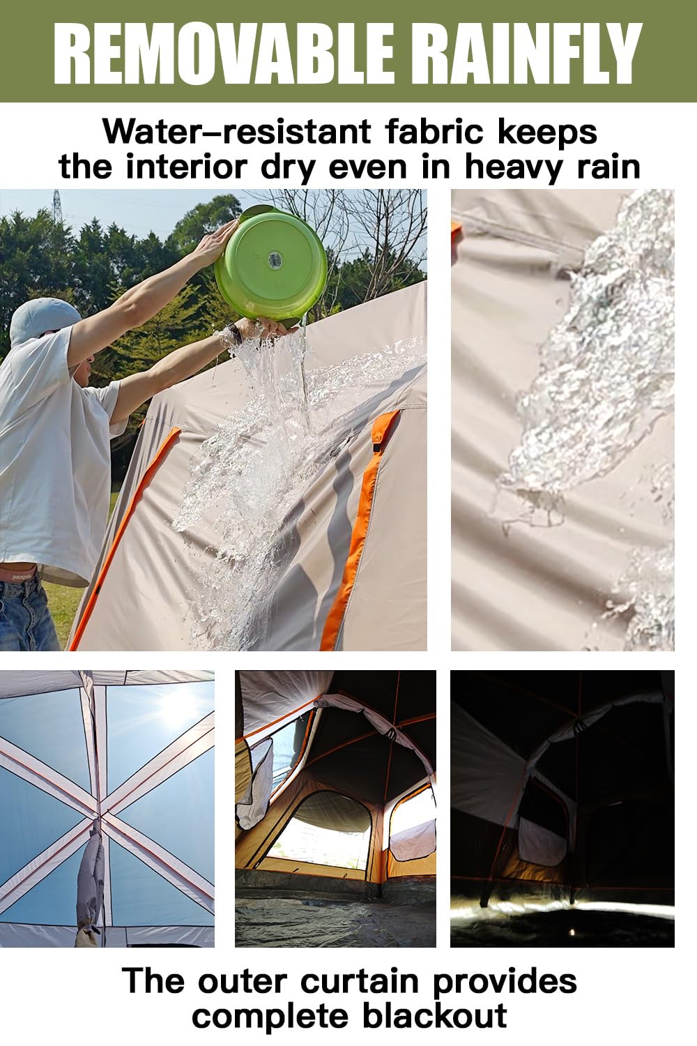 WithStar tent straight-wall headroom image highlights easy movement and comfort.