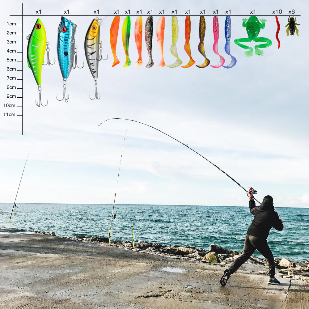 Gift-ready WITOROR fishing lures kit for bass and freshwater