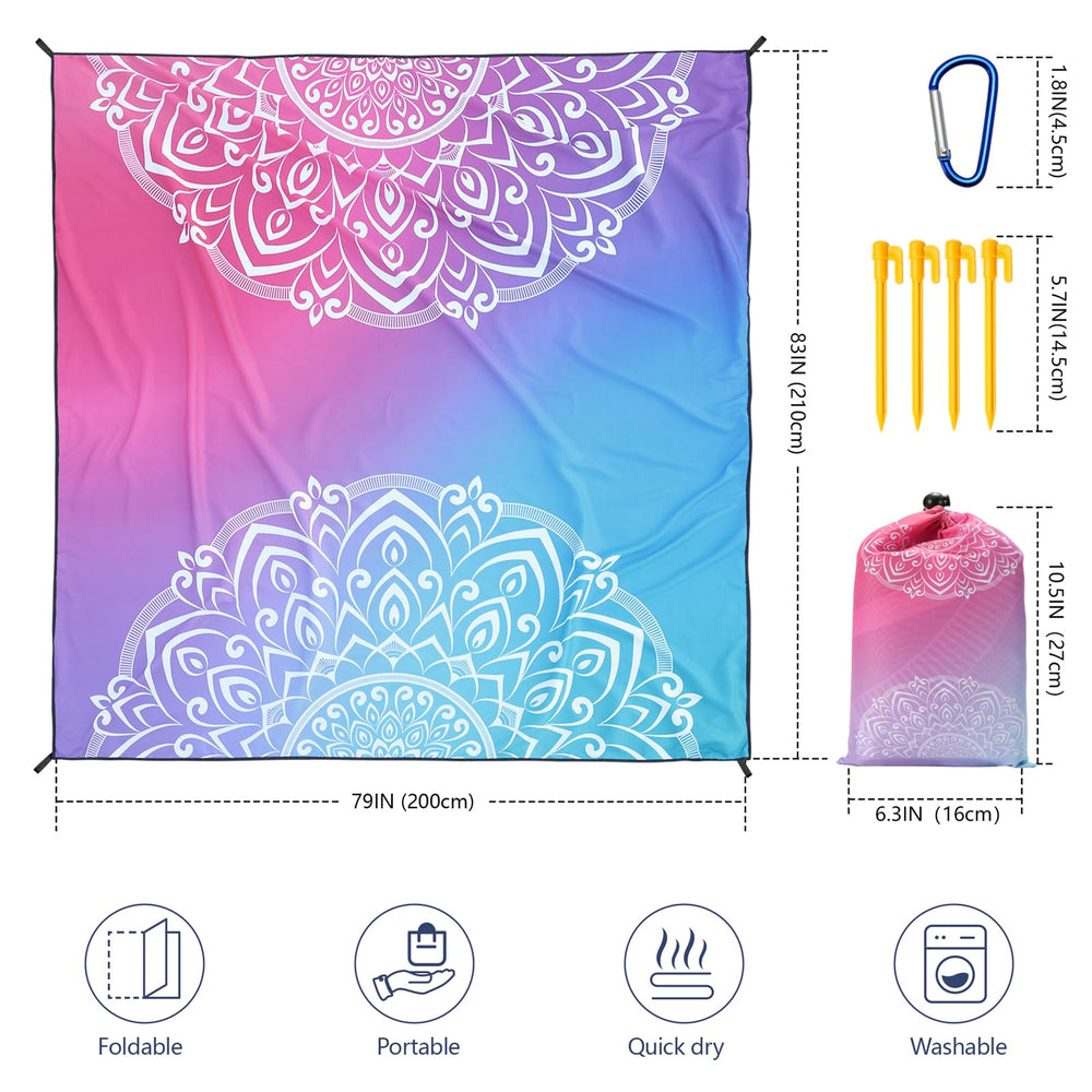 WIWIGO Beach Blanket carry bag showing portable design for travel