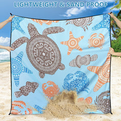 WIWIGO beach blanket carry-bag makes transport easy for family trips.