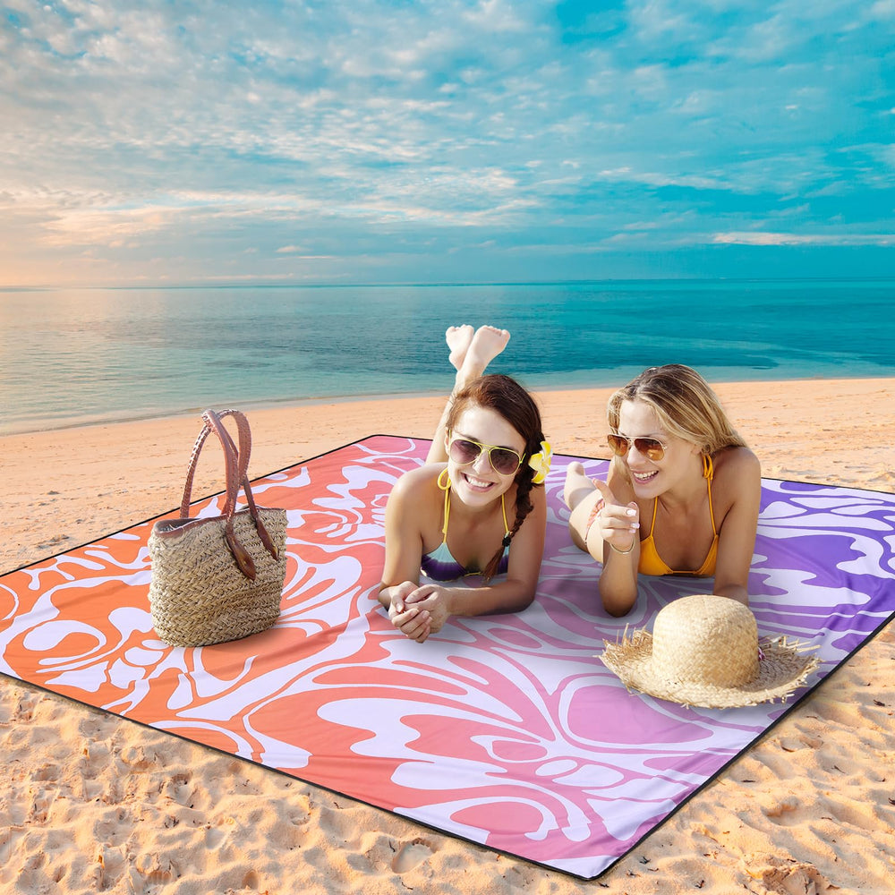 WIWIGO Beach Blanket carry bag showing portable picnic setup