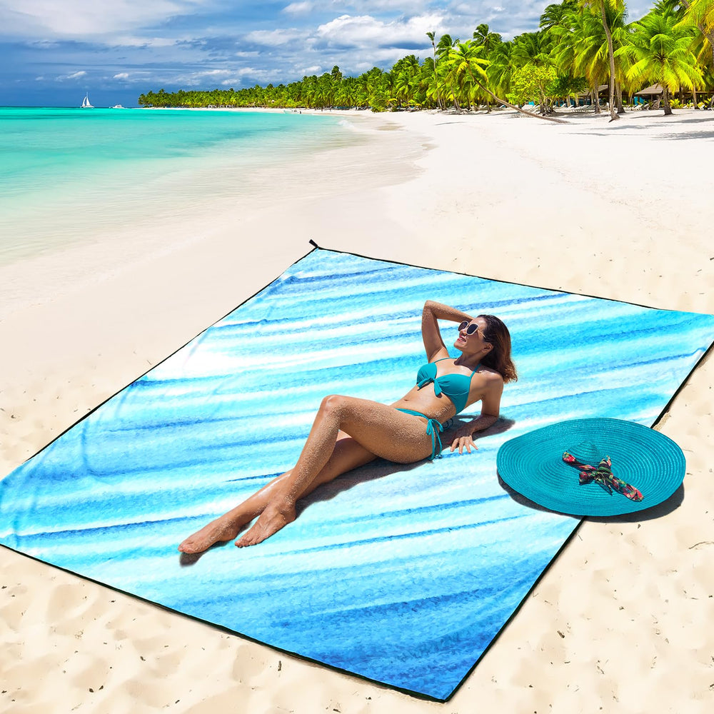 WIWIGO beach blanket spread for a roomy family picnic