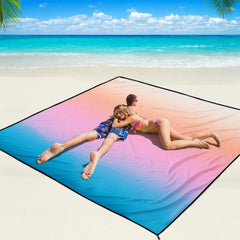 WIWIGO beach blanket folded in tote enables easy carry for on-the-go picnics