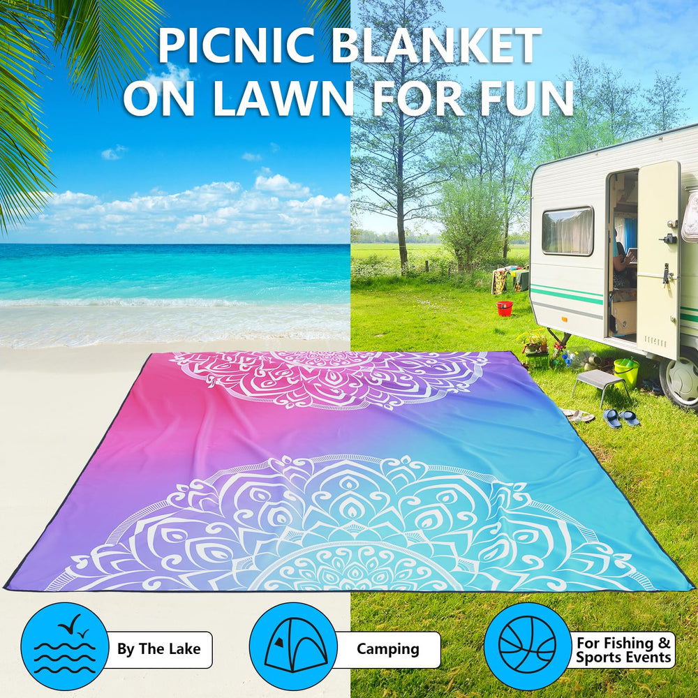 WIWIGO Beach Blanket multiuse layout suitable for camping and picnics