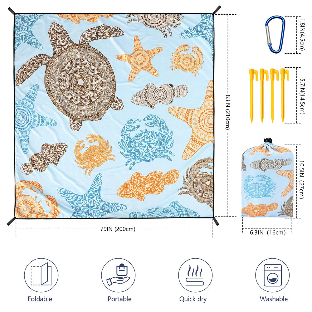 WIWIGO beach blanket quick-dry design dries fast after waves or spills.