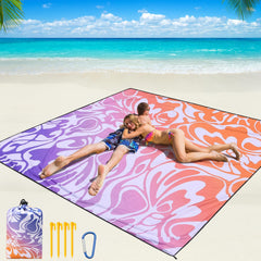 WIWIGO Beach Blanket sand pockets stabilizing the mat on ground