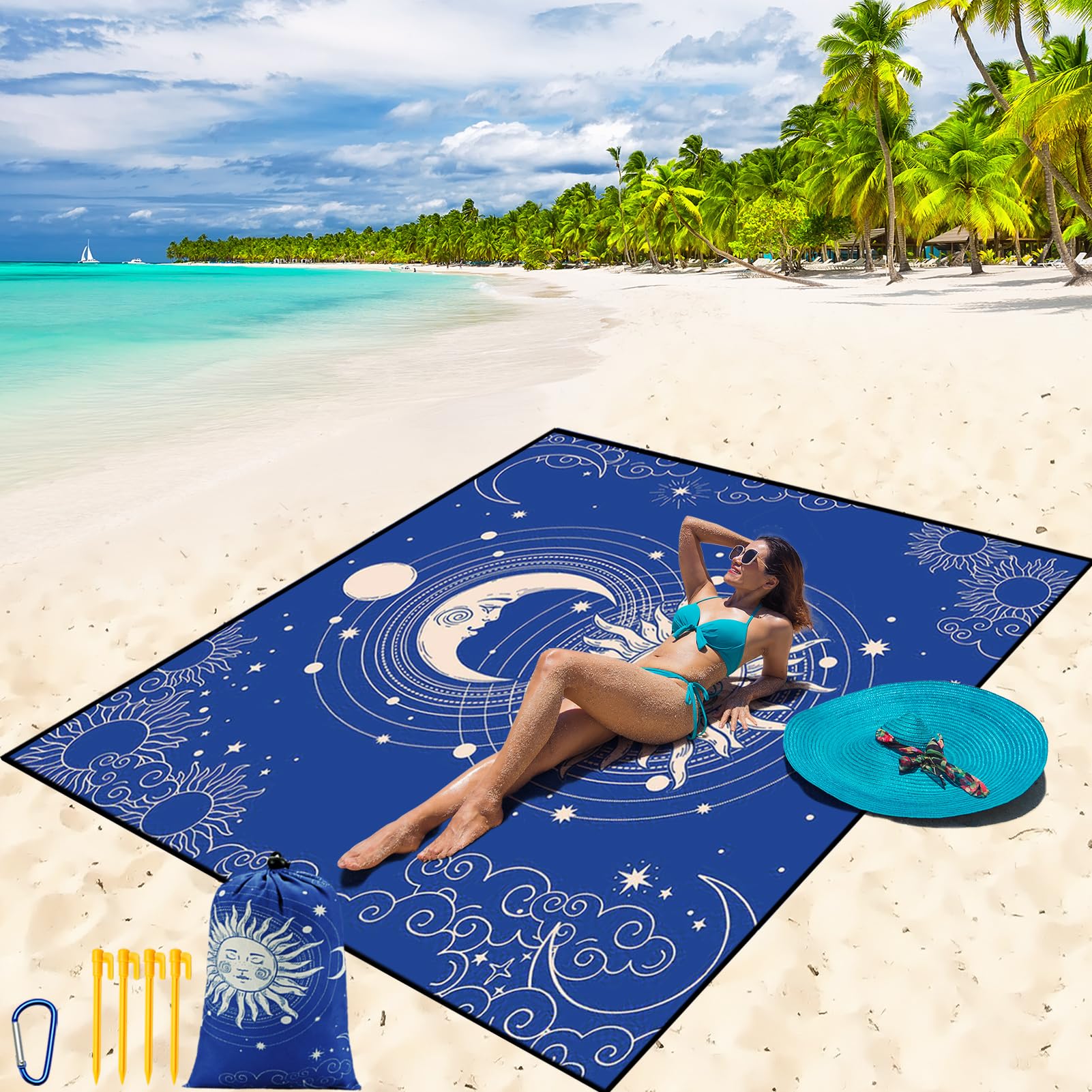 WIWIGO beach blanket waterproof sandproof spread for outdoor picnic