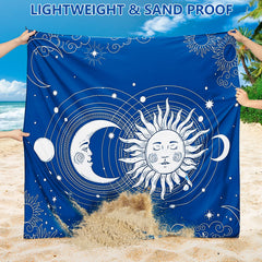 WIWIGO blanket with sand pockets and anchors keeps mat secure on beach